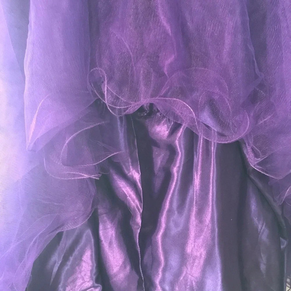 Cassandra stone Size 4 Purple Ball Gown High Low Prom Dress - Picture 6 of 8
